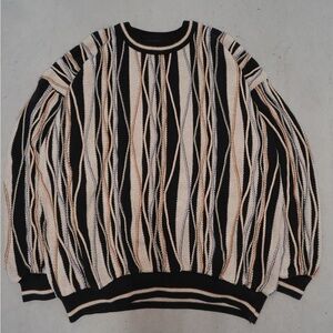 Tundra Men's Sweater with Black, White, and‎ Tan Pattern